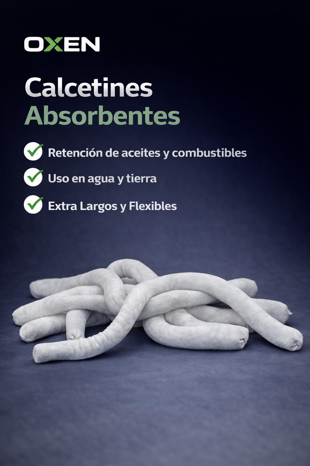 calcetin absorbente barisock m xxl para derrames de aceite e hidrocarburos