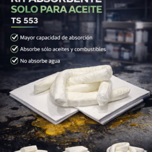 kit absorbente de aceite ts553 para control de derrames industriales