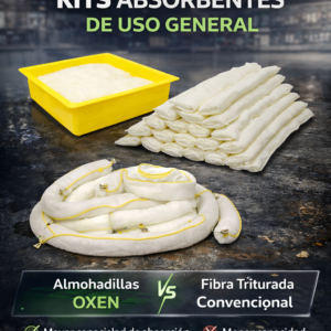 calcetines y almohadas absorbentes exclusivamente para petróleo.