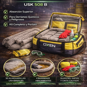 kit absorbente industrial alta capacidad para derrames de aceite y químicos USK 508 B