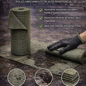 rollo absorbente industrial alta resistencia samsonex np para derrames y alto trafico