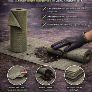 rollo absorbente industrial samsonex npb impermeable para control de derrames