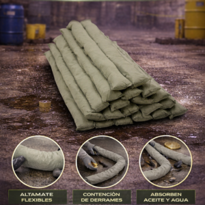 producto absorbente industrial para control de derrames de aceite y productos químicos