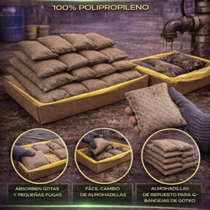 almohadillas absorbentes industriales para aceite en bandeja DPPU