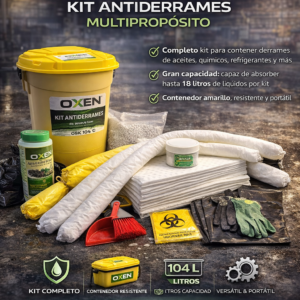kit antiderrames osk 104 c con contenedor para derrames de aceite industrial