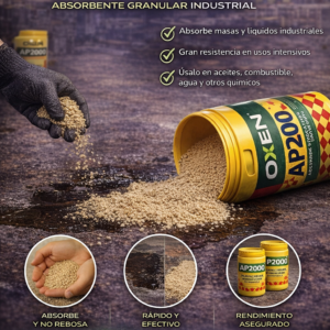 granulado absorbente industrial ap2000 para derrames de aceite y productos quimicos